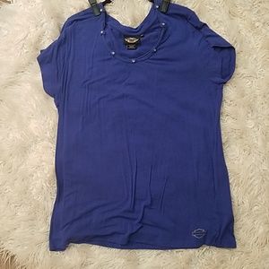 Cobalt blue Harley Davidson tee shirt